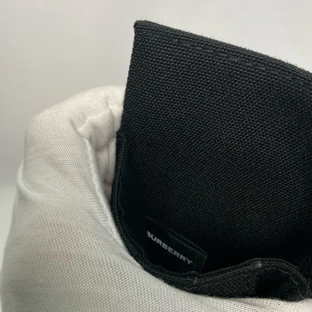 Burberry Black Canvas Passport Card Holder